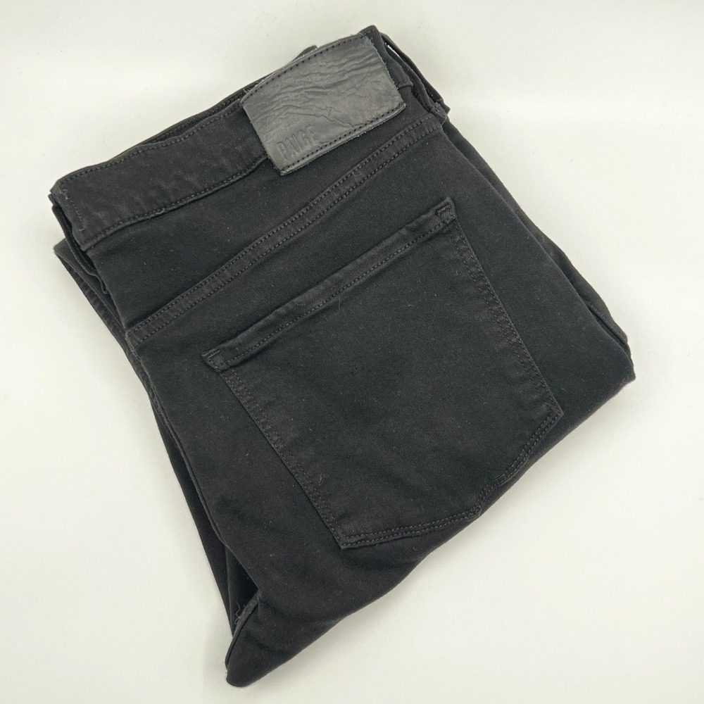 PAIGE Lennox Slim Jeans Mens 31 Black Good Stretch Rayon Blend Denim